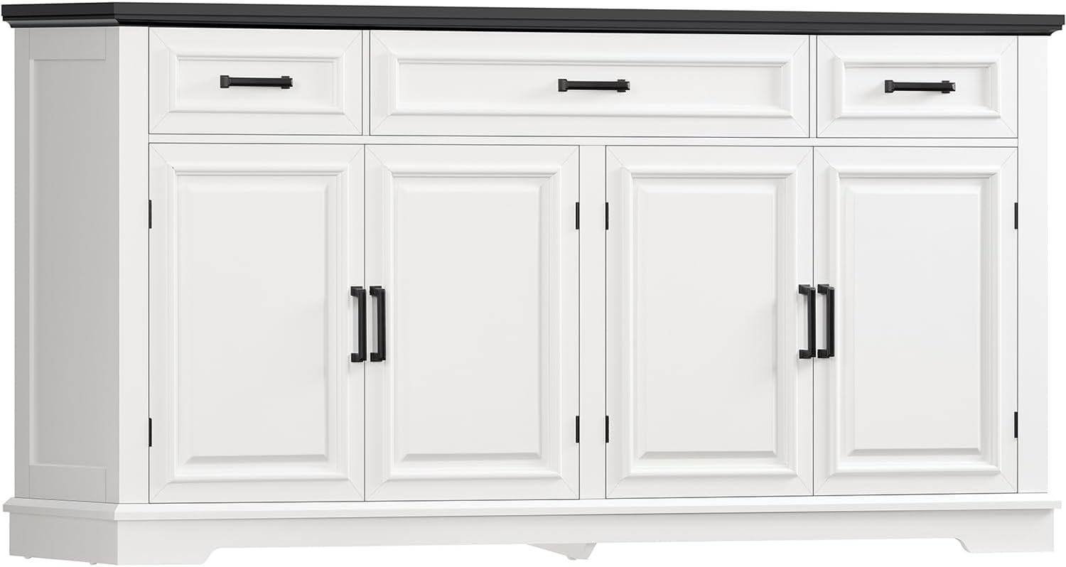 White Large Storage Sideboard Cabinet