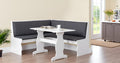 White Frame Charcoal Nook Dining Set