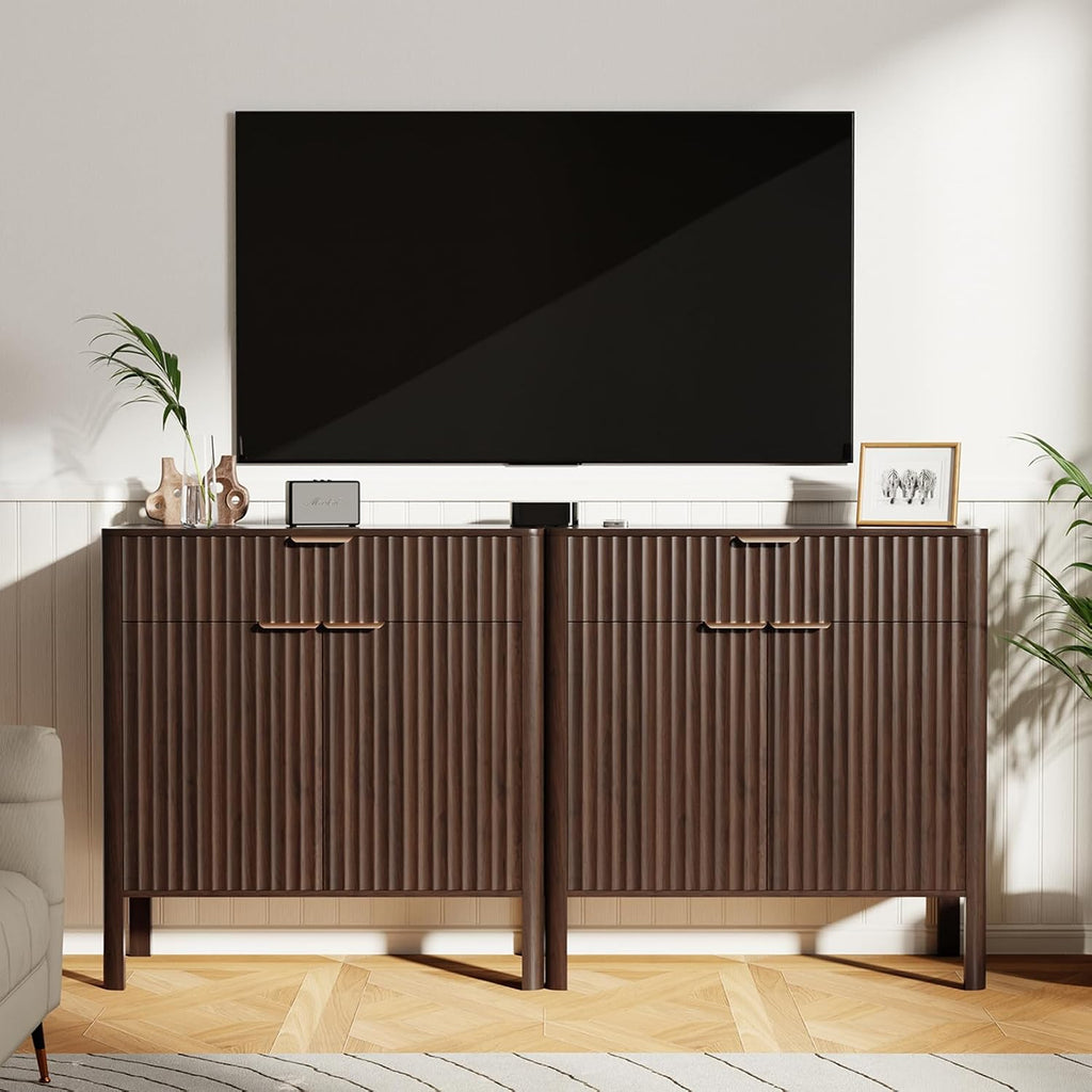 Walnut Modern Storage Sideboard Cabinet