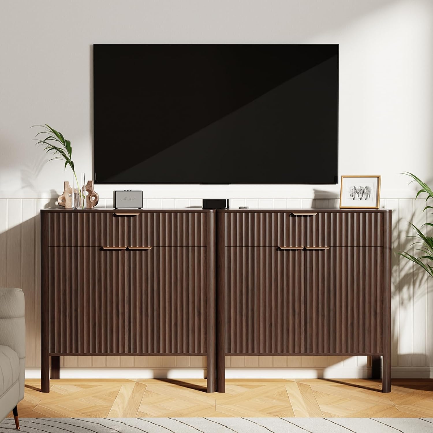 Walnut Modern Storage Sideboard Cabinet