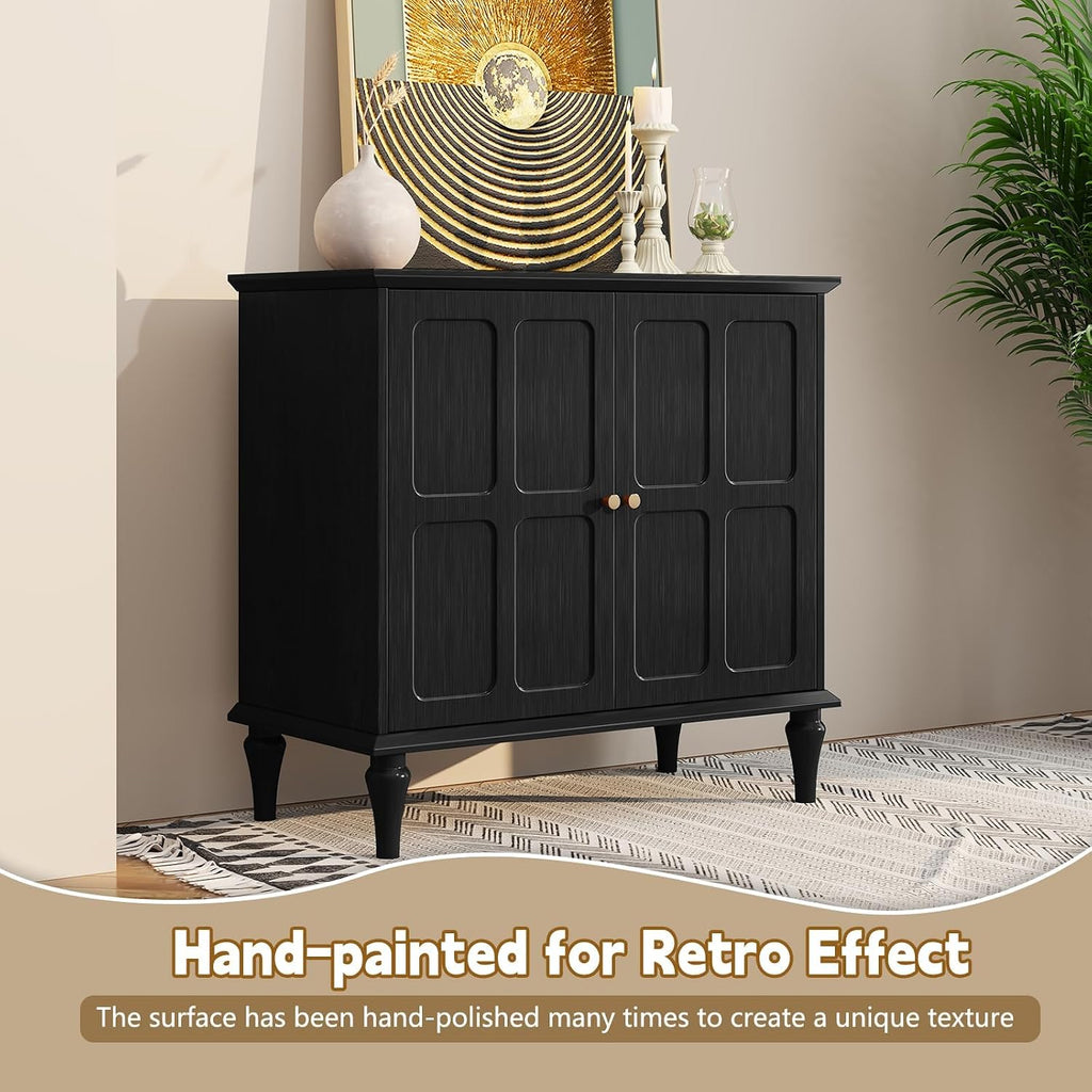 Black Mid-Century Storage Sideboard