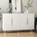 White Fluted Storage Buffet Cabinet