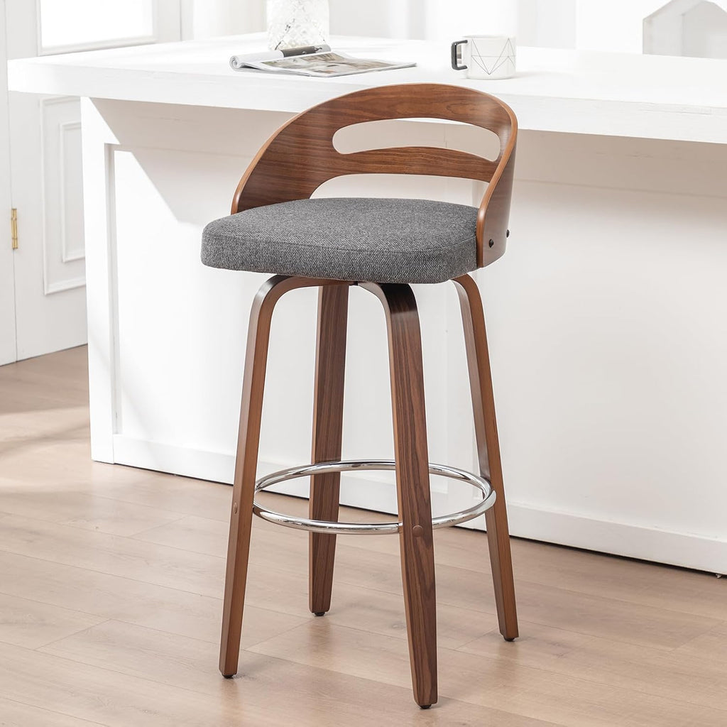 Gray Bentwood Mid Century Counter Stool Set of 1
