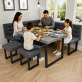 Grey Storage Banquette Corner Dining Set 5 Piece