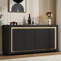 Black LED Power Sideboard Buffet Cabinet