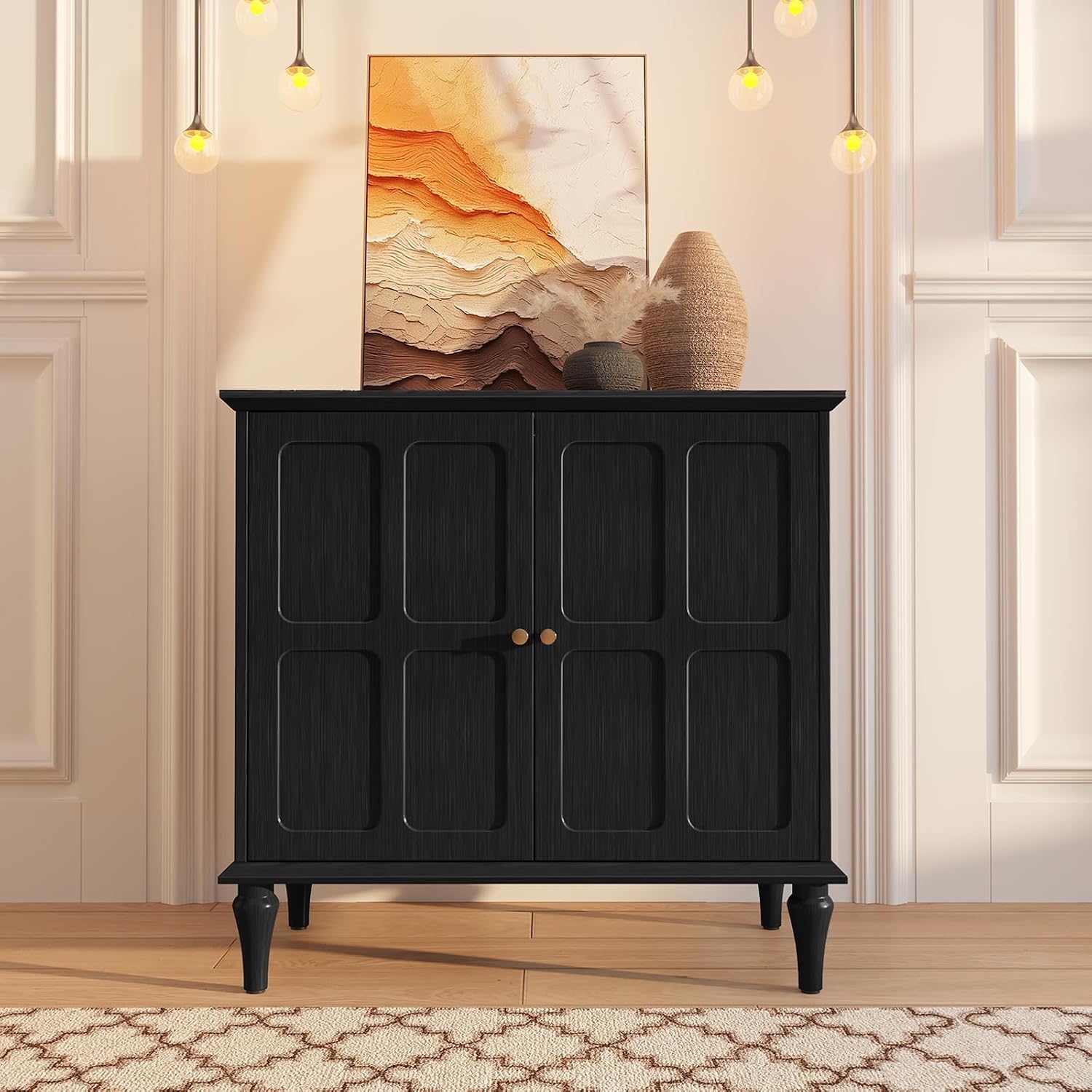 Black Mid-Century Storage Sideboard