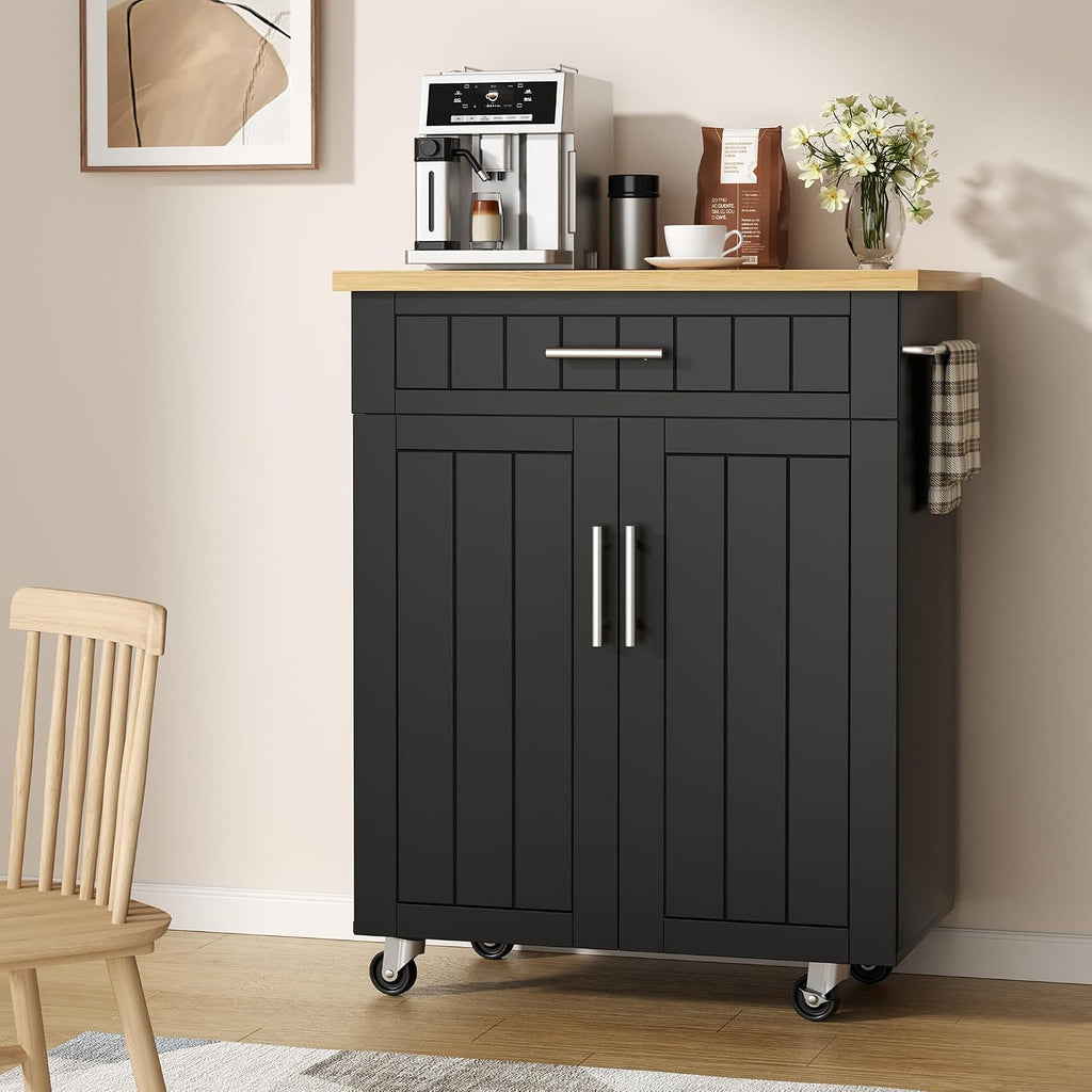 Black Rolling Storage Kitchen Cart