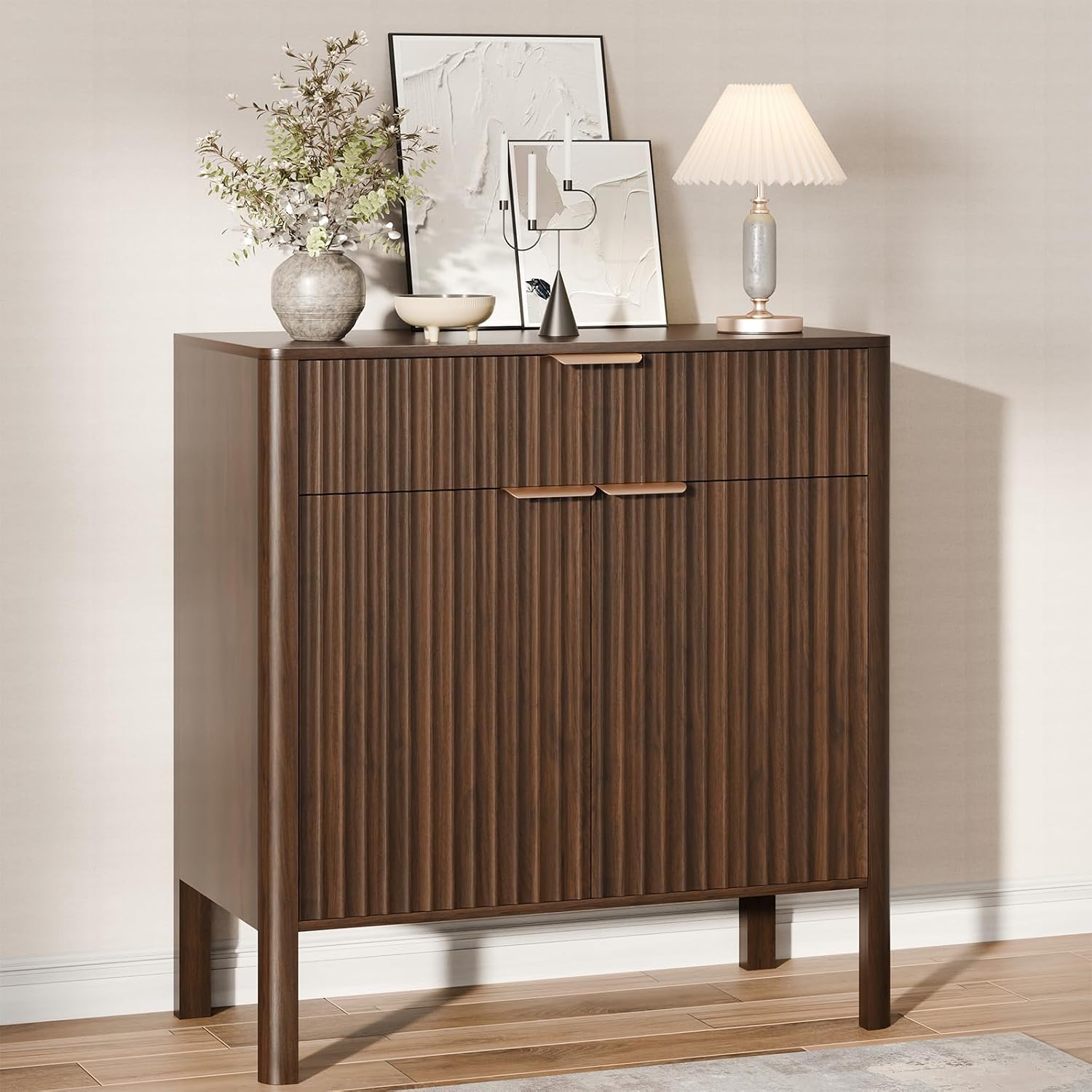 Walnut Modern Storage Sideboard Cabinet