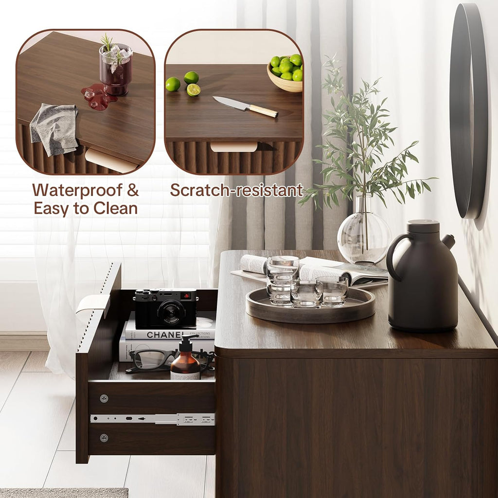 Walnut Modern Storage Sideboard Cabinet