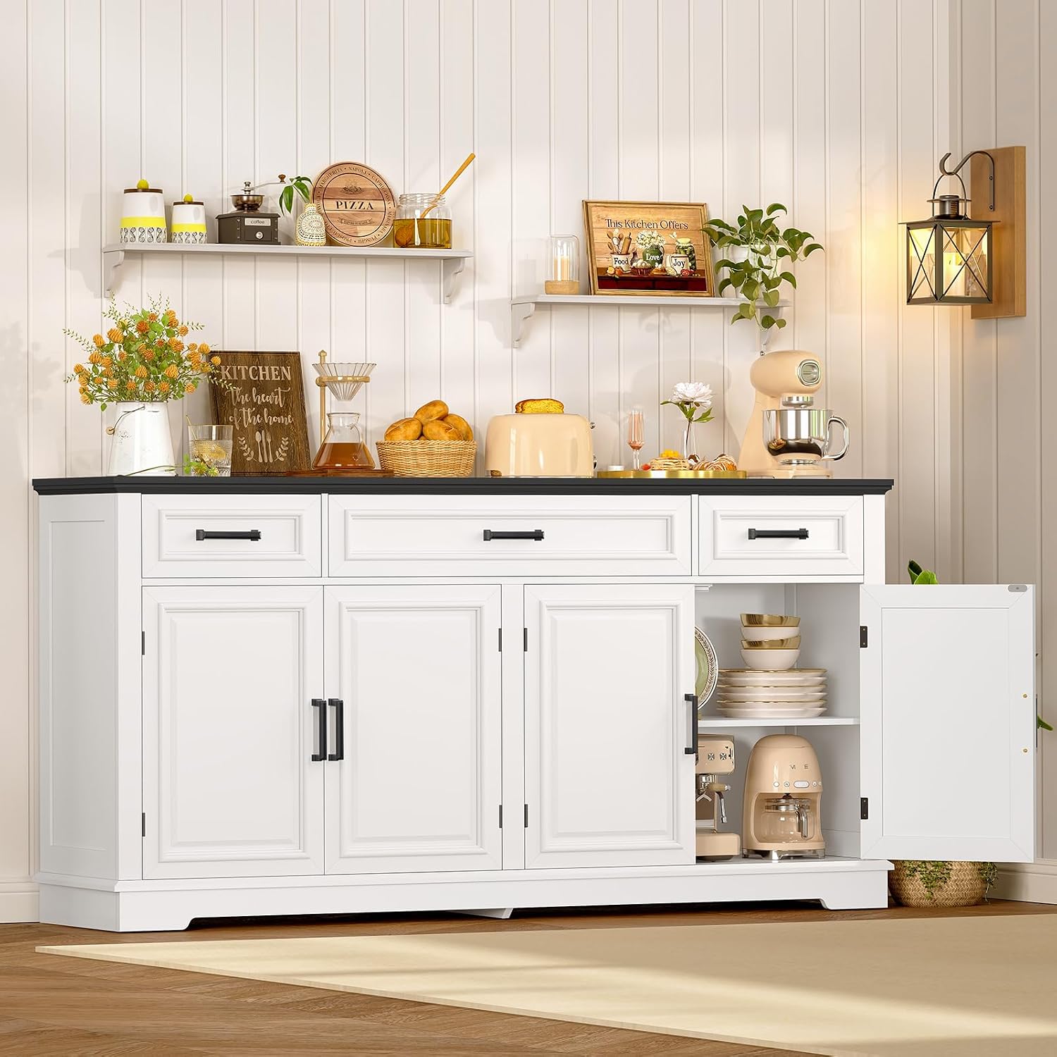 White Large Storage Sideboard Cabinet