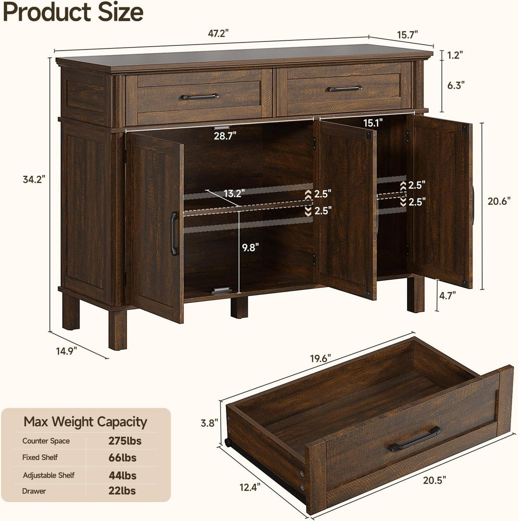 Brown Farmhouse Storage Sideboard