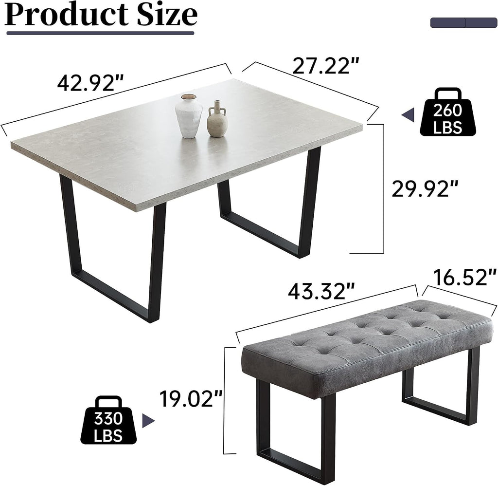 3 Piece Corner Bench Dining Table Set