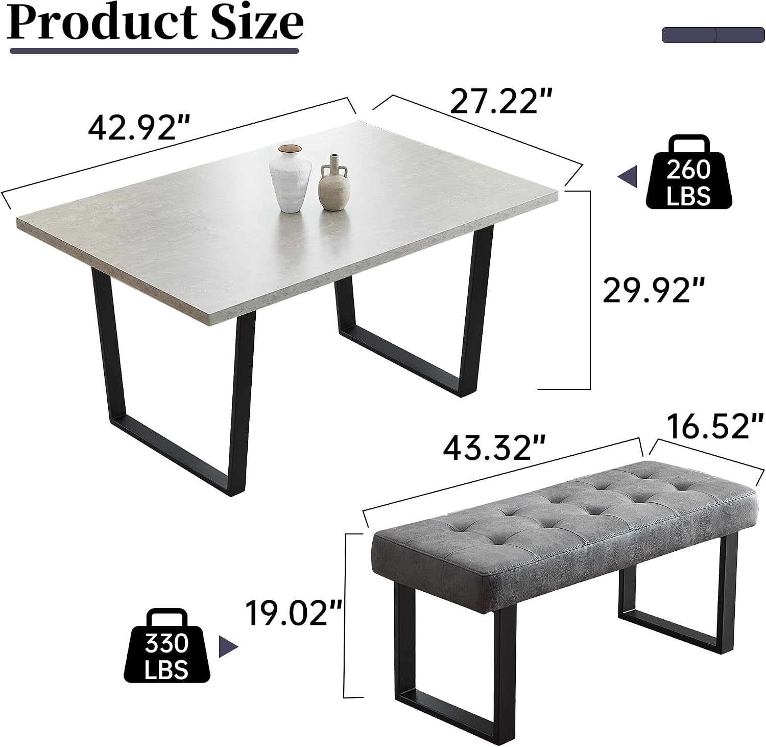3 Piece Corner Bench Dining Table Set