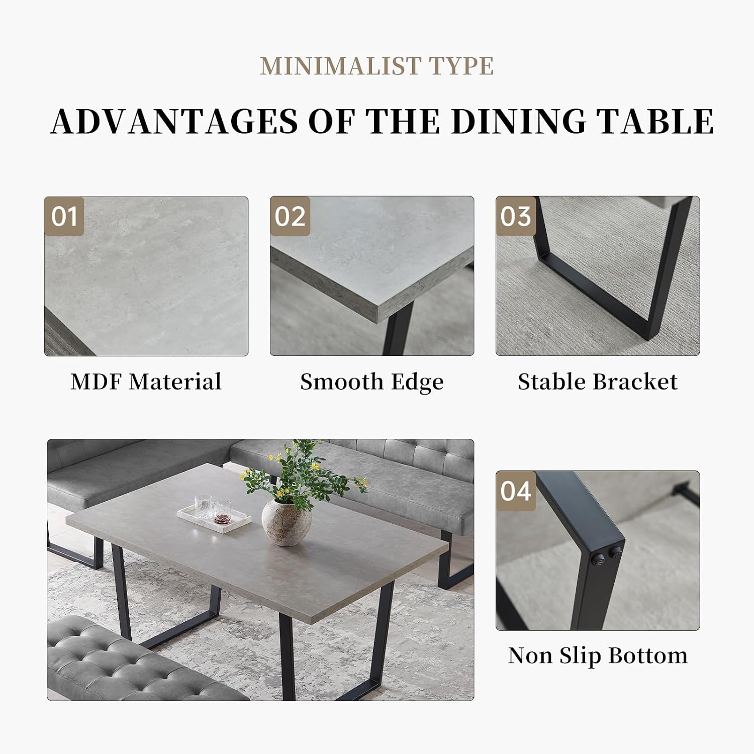 3 Piece Corner Bench Dining Table Set