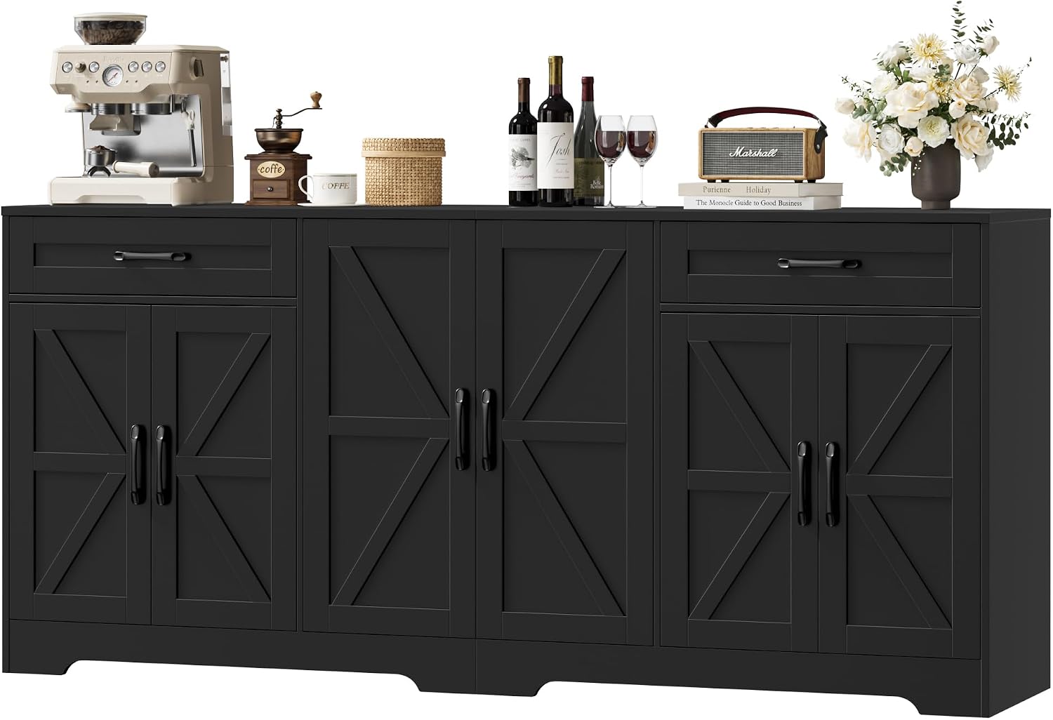 Black Farmhouse Barn Door Sideboard