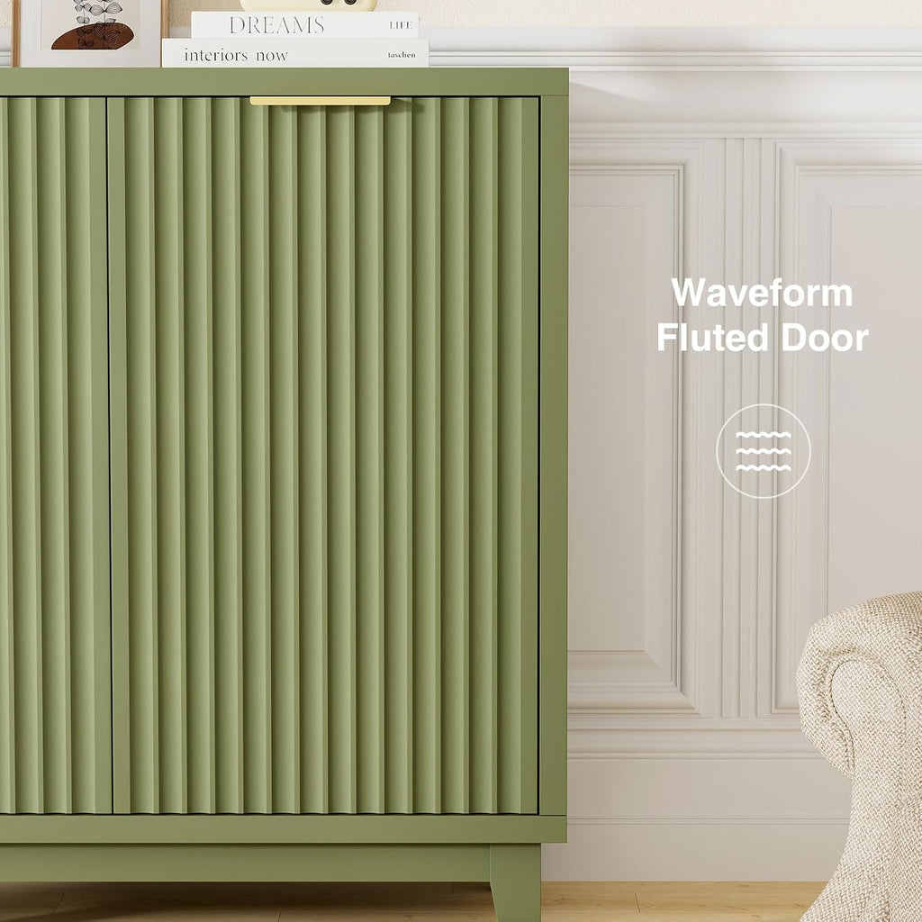 Green Fluted Mid-Century Sideboard
