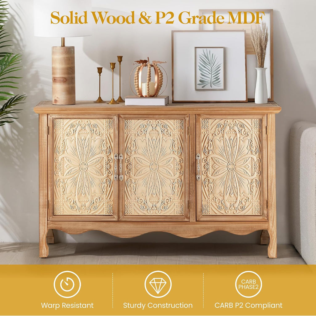 Grain Farmhouse Storage Sideboard Cabinet