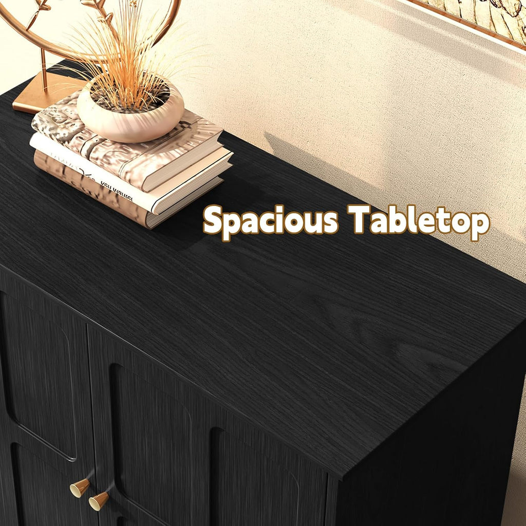 Black Mid-Century Storage Sideboard