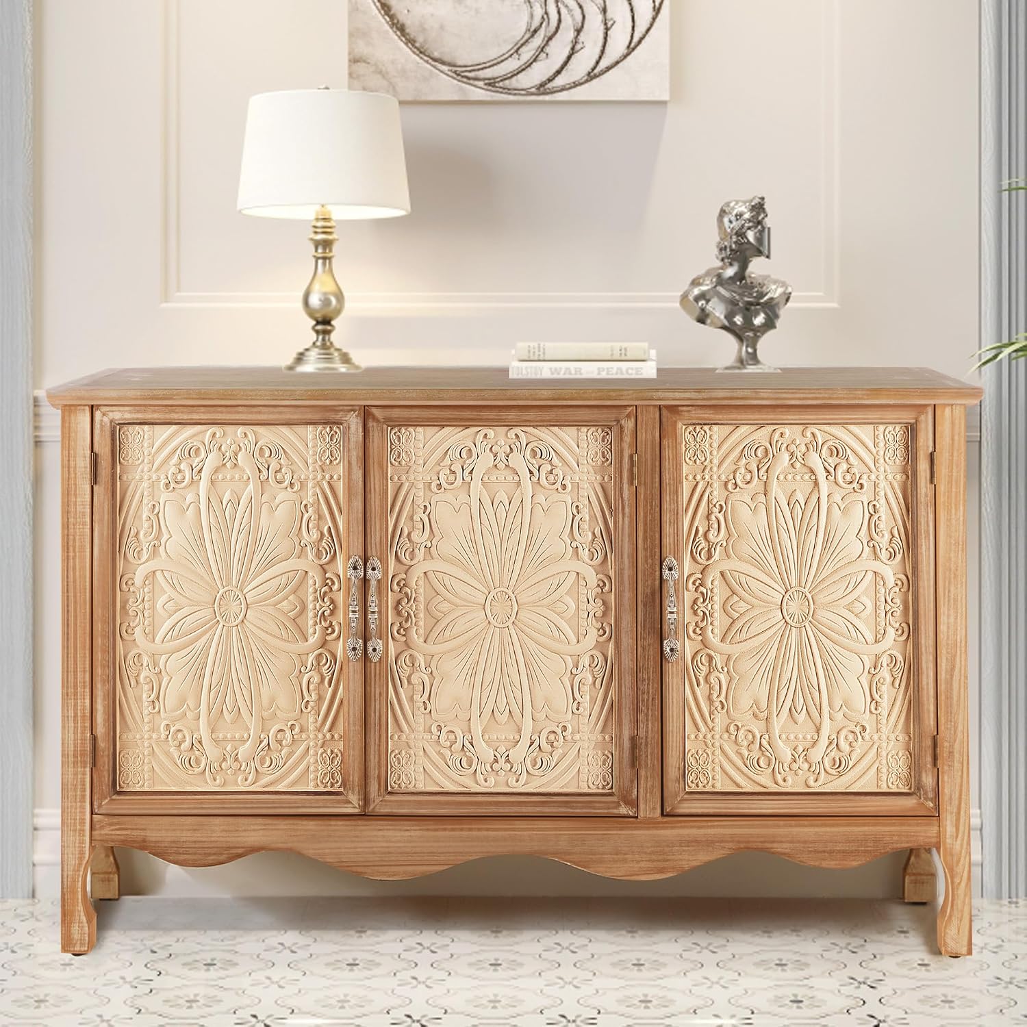 Grain Farmhouse Storage Sideboard Cabinet
