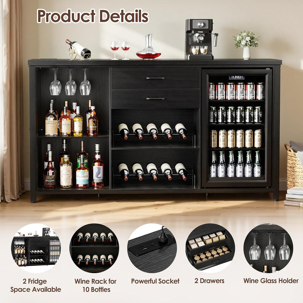 Black Farmhouse Coffee Bar Sideboard