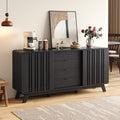 Black Fluted Sideboard Buffet Cabinet