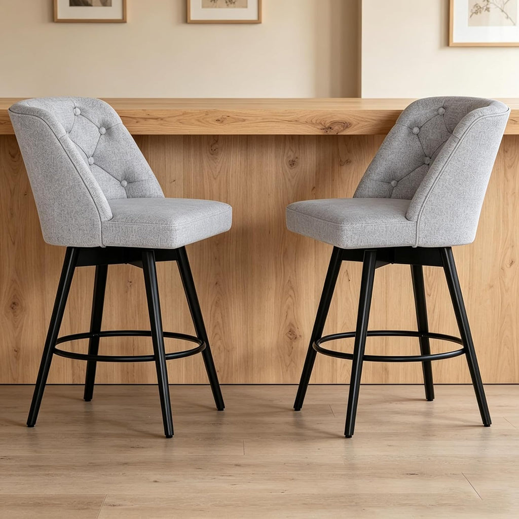 Performance Fabric Swivel Bar Stools Set of 2