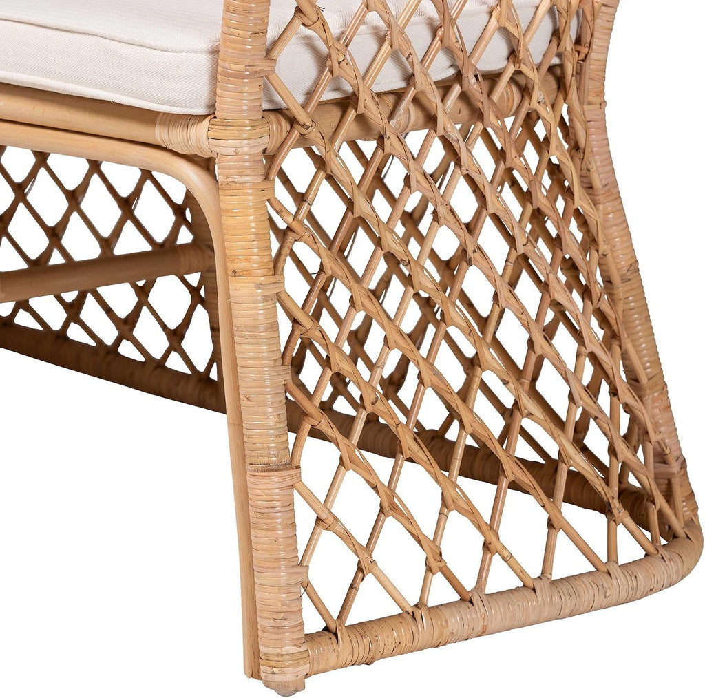 Natural Rattan 3-Piece Corner Nook Set