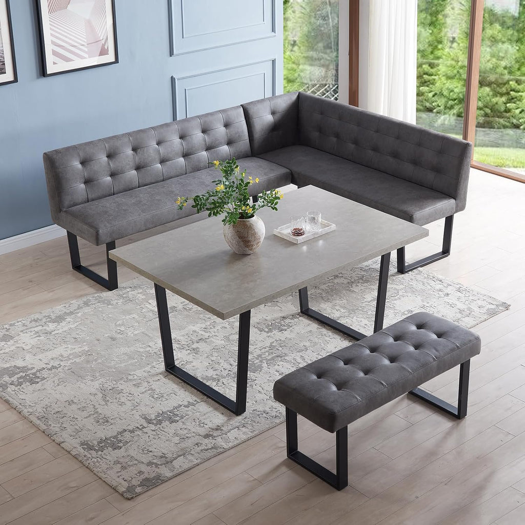 3 Piece Corner Bench Dining Table Set