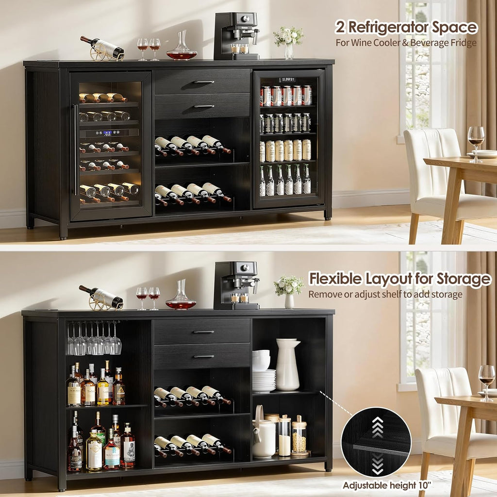 Black Farmhouse Coffee Bar Sideboard