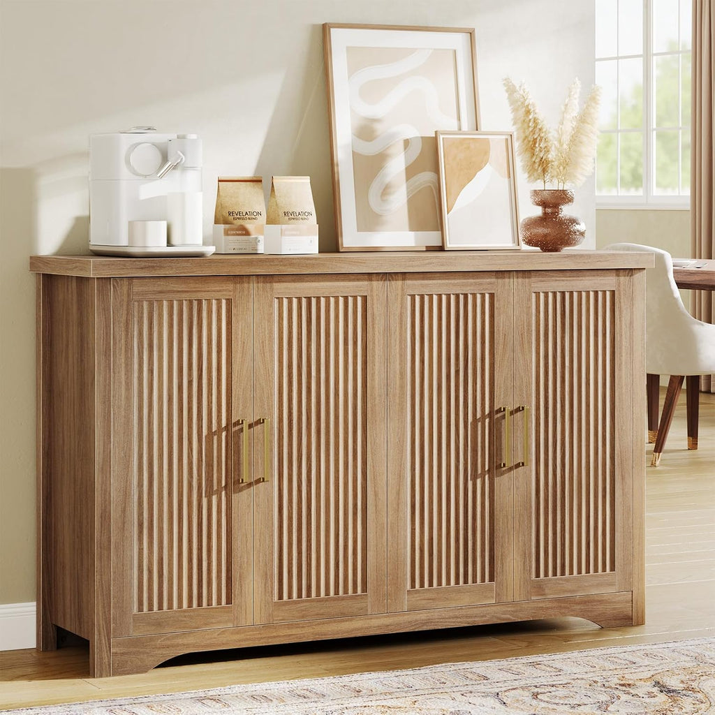 Oak Fluted Storage Sideboard Cabinet