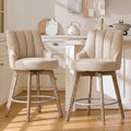 Sand Linen Swivel Bar Stools Set of 2