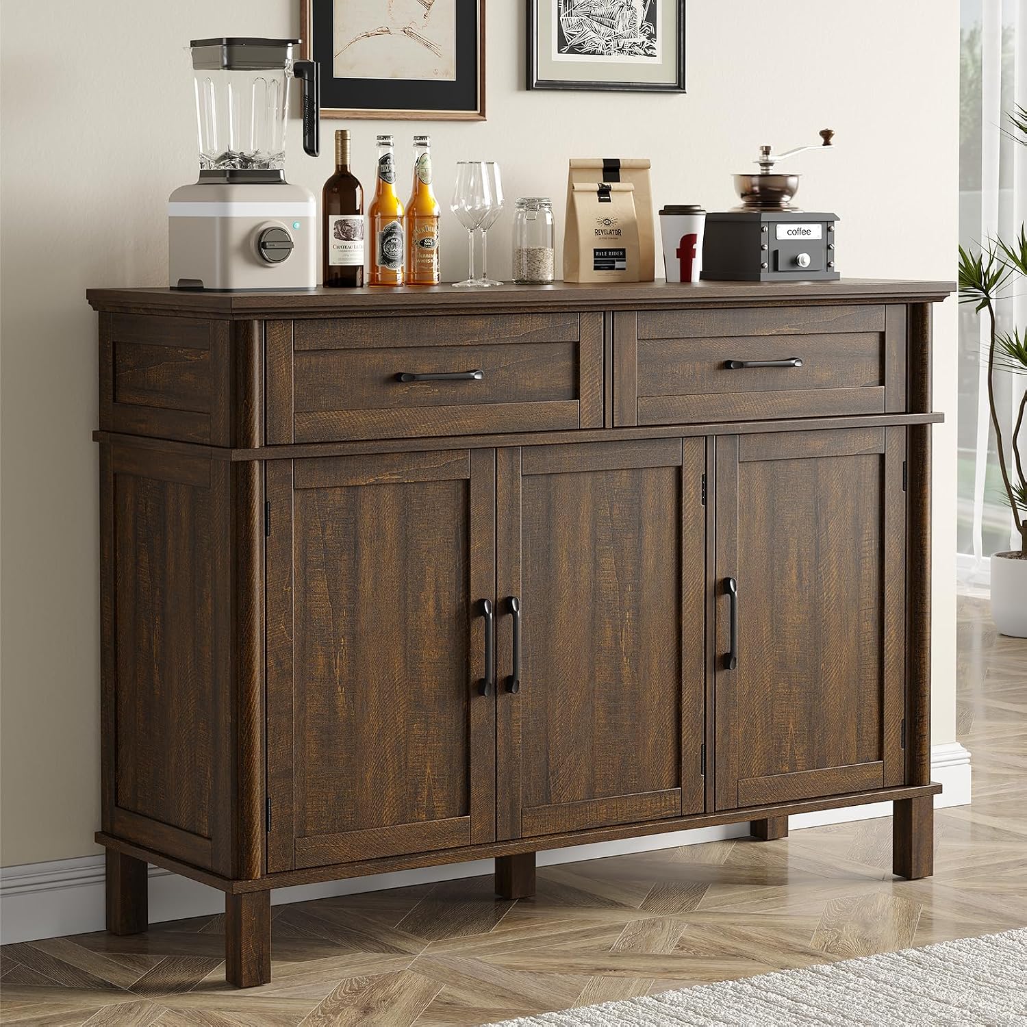 Brown Farmhouse Storage Sideboard