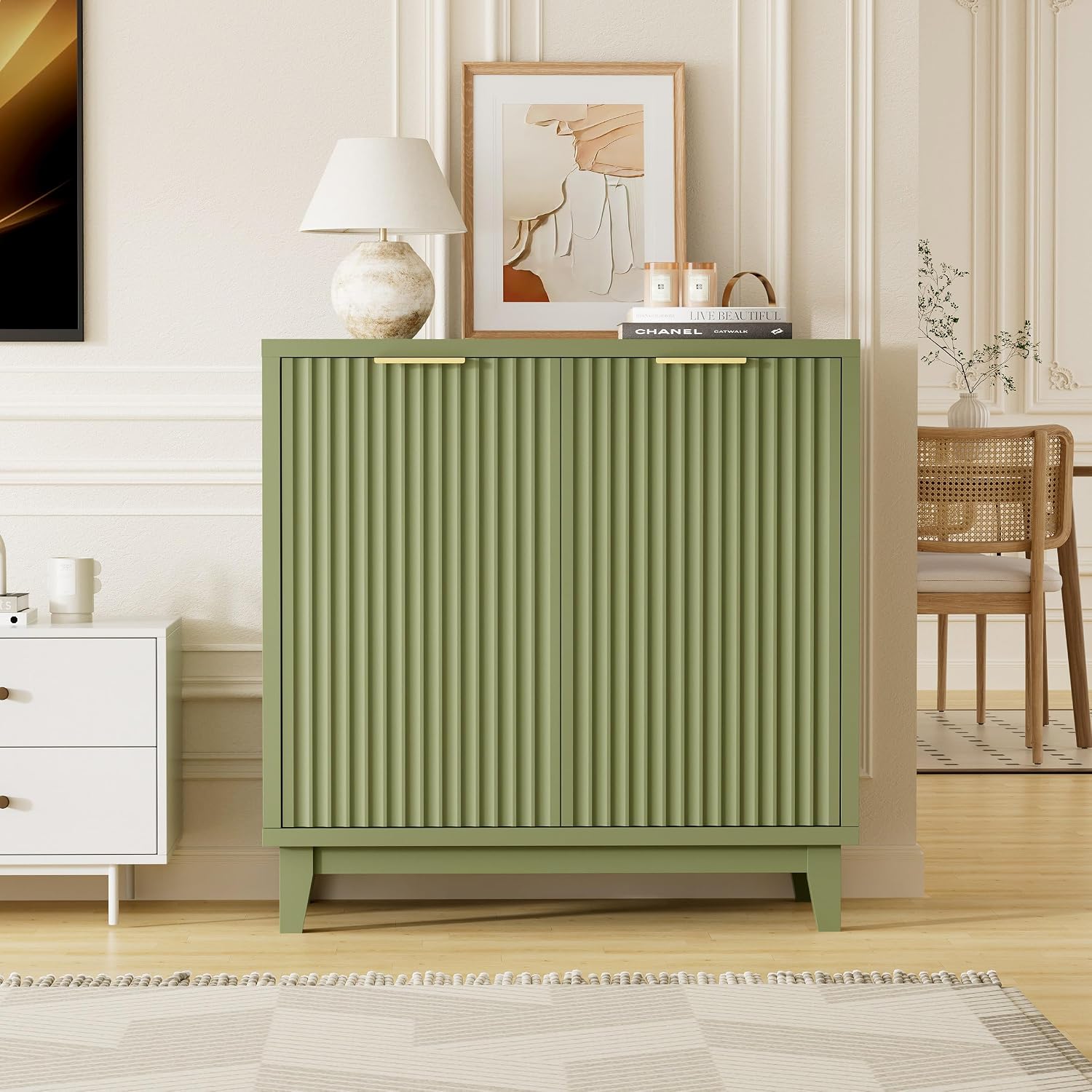 Green Fluted Mid-Century Sideboard