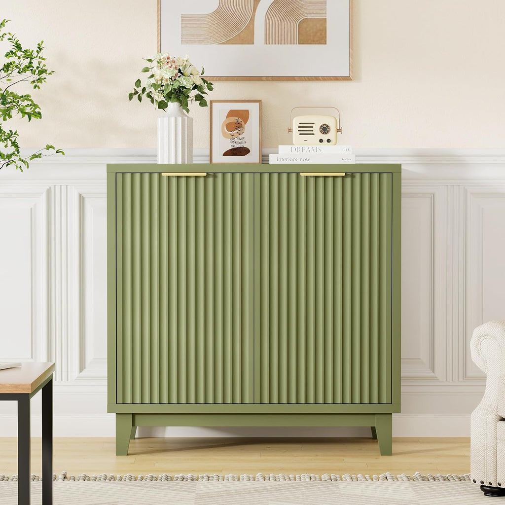 Green Fluted Mid-Century Sideboard