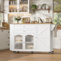 Wood Top Rolling Kitchen Island Cart