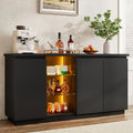 Black LED Modern Storage Sideboard
