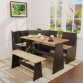 L Shaped Black Bench Corner Dining Nook Set