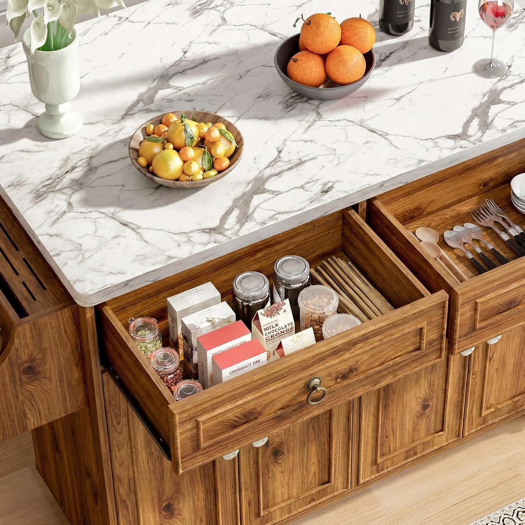 Farmhouse Rolling Power Kitchen Island