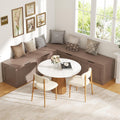 Cherry Brown Storage L Shaped Breakfast Nook Bench