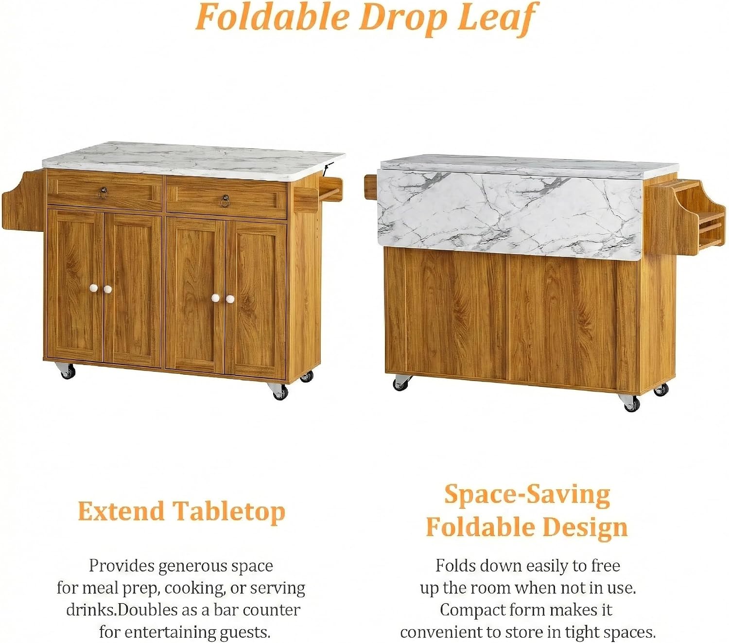 Farmhouse Rolling Power Kitchen Island