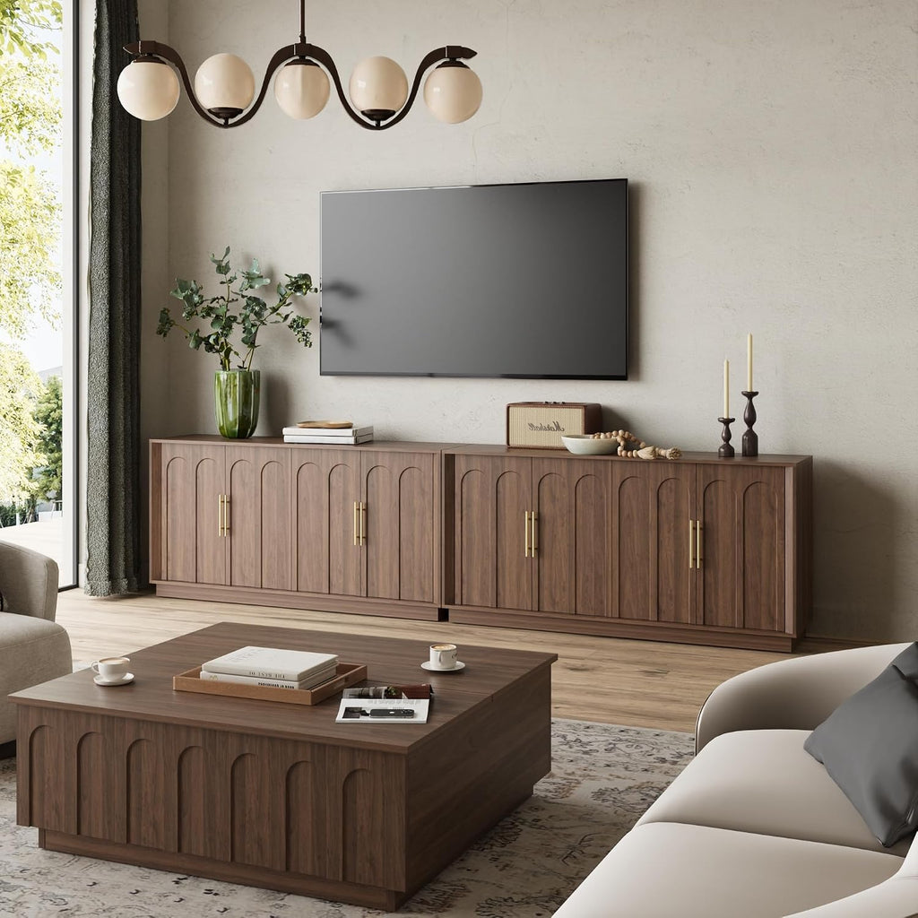 Walnut Arched Mid-Century Sideboard