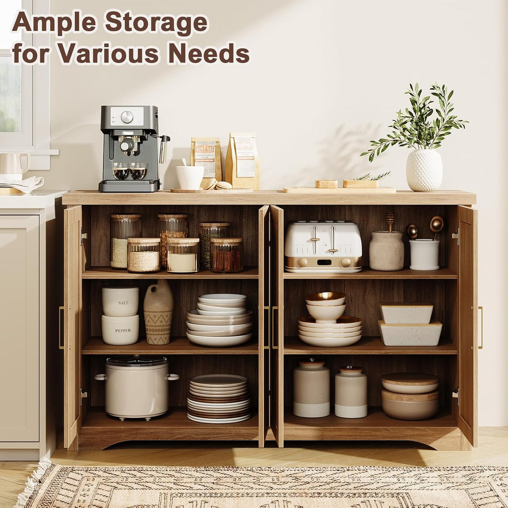Oak Fluted Storage Sideboard Cabinet