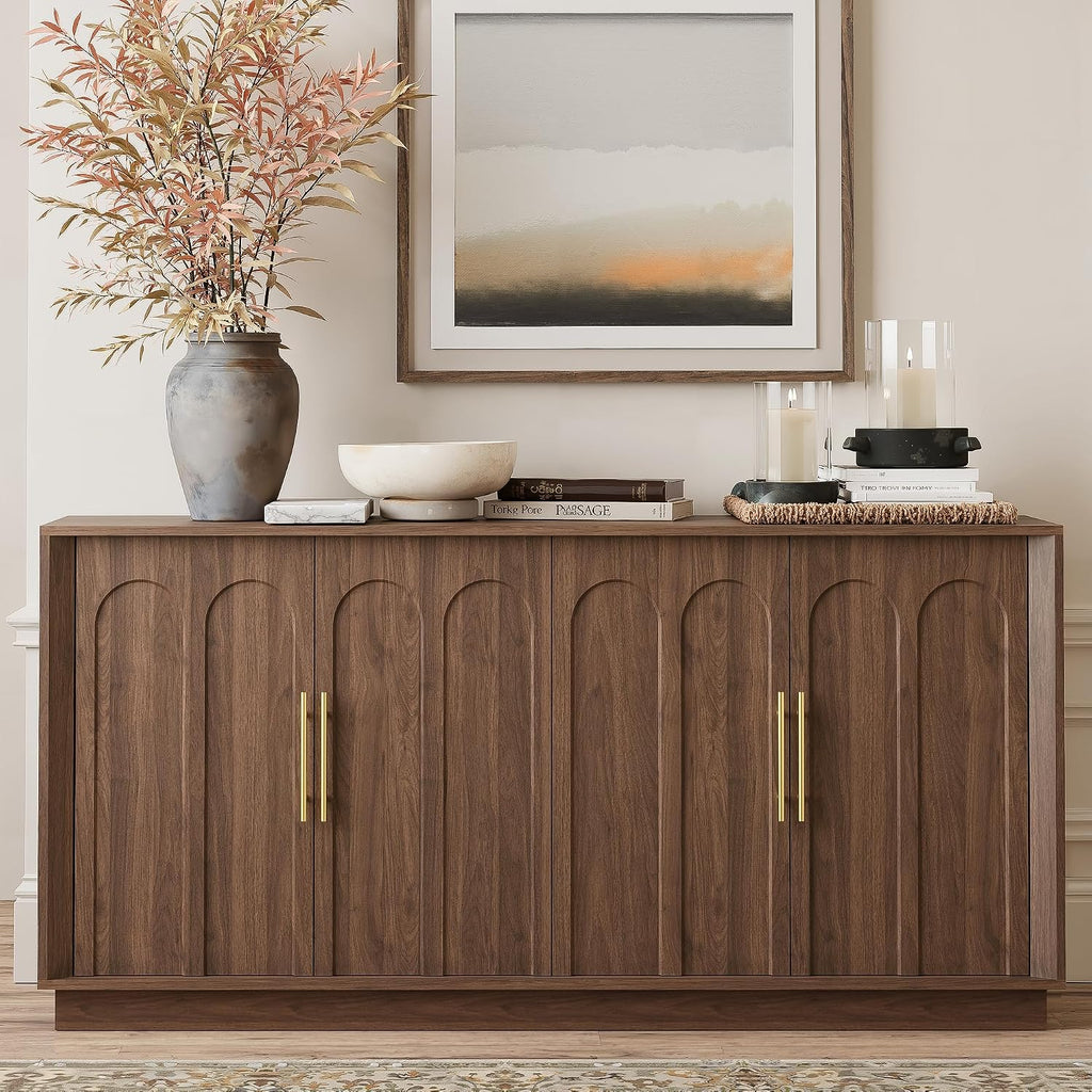 Walnut Arched Mid-Century Sideboard